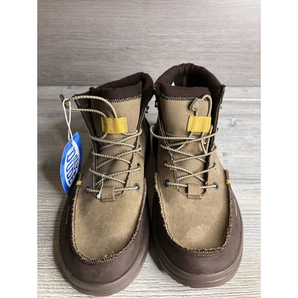 Hey Dude Bradley Boot Mens 12 Brown Waxed Canvas Slip On Lightweight main image 6